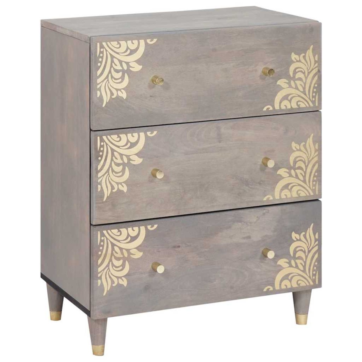 vidaXL Πλαϊνό γραφείο 2 τμχ. 60 x 33 x 75 cm Στερεό ξύλο μάνγκο Γκρι