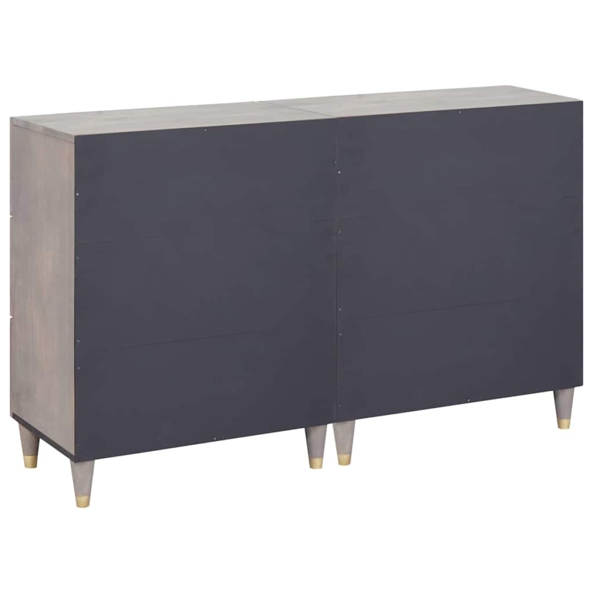 vidaXL Πλαϊνό γραφείο 2 τμχ. 60 x 33 x 75 cm Στερεό ξύλο μάνγκο Γκρι