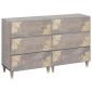vidaXL Πλαϊνό γραφείο 2 τμχ. 60 x 33 x 75 cm Στερεό ξύλο μάνγκο Γκρι