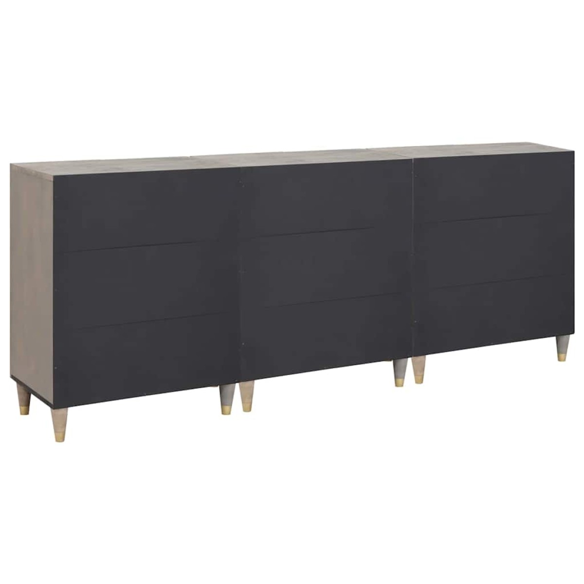 vidaXL Σετ Ντουλαπιών Μπάνιου 3 τμχ. 180 x 33 x 75 εκ. Γκρι και Χρυσό