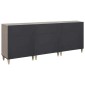 vidaXL Σετ Ντουλαπιών Μπάνιου 3 τμχ. 180 x 33 x 75 εκ. Γκρι και Χρυσό