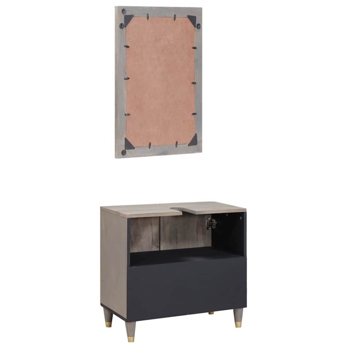 vidaXL Σετ Ντουλαπιών Μπάνιου 2 τμχ. Γκρι 62 x 33 x 58 εκ.