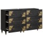 vidaXL Πλαϊνό γραφείο 2 τμχ. 60 x 33 x 75 cm Στερεό ξύλο μάνγκο Μαύρο