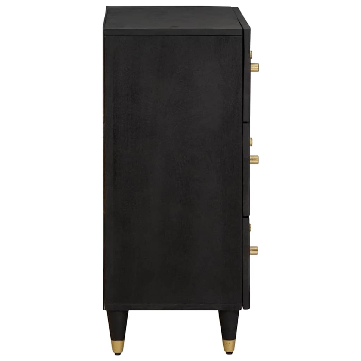 vidaXL Πλαϊνό γραφείο 2 τμχ. 60 x 33 x 75 cm Στερεό ξύλο μάνγκο Μαύρο