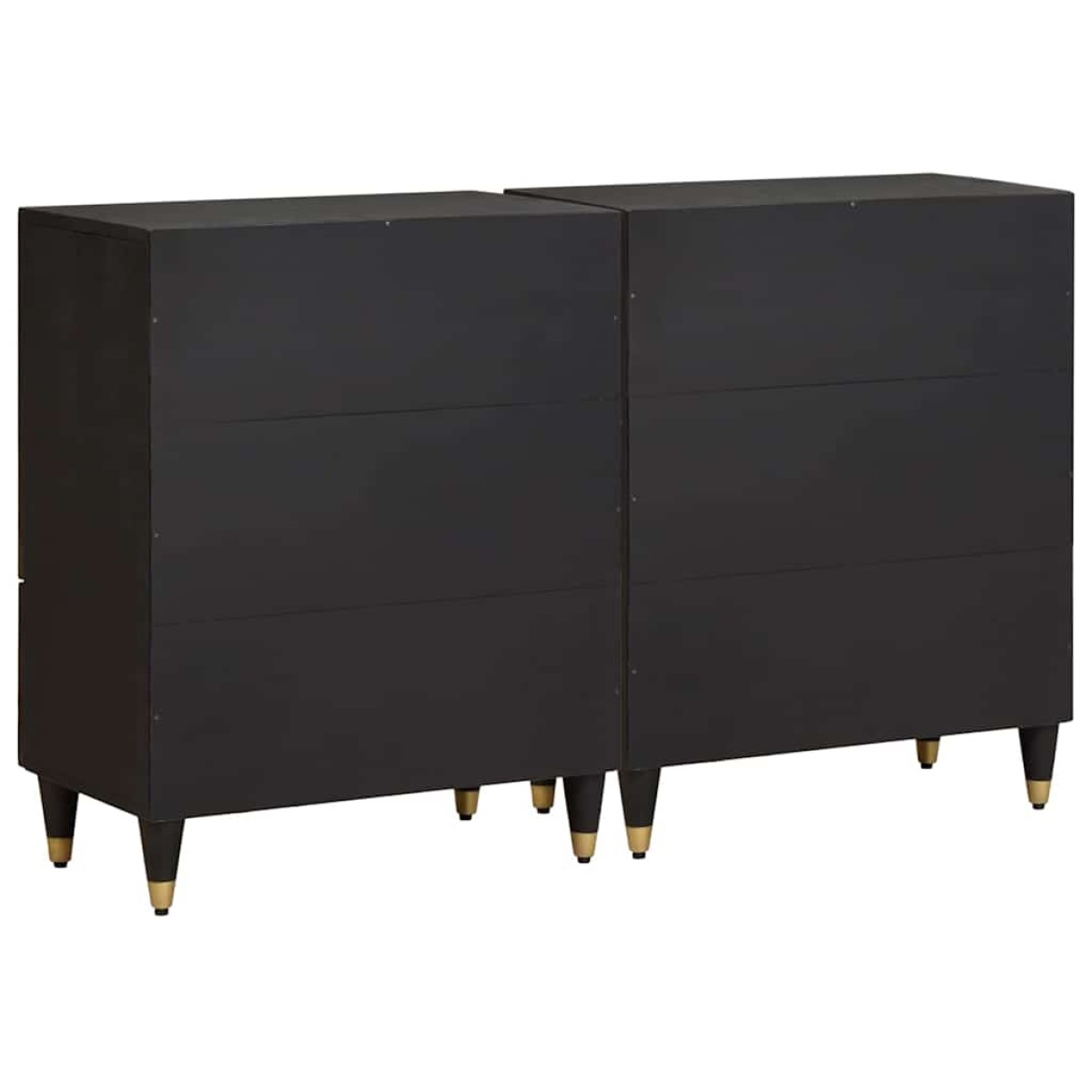 vidaXL Πλαϊνό γραφείο 2 τμχ. 60 x 33 x 75 cm Στερεό ξύλο μάνγκο Μαύρο