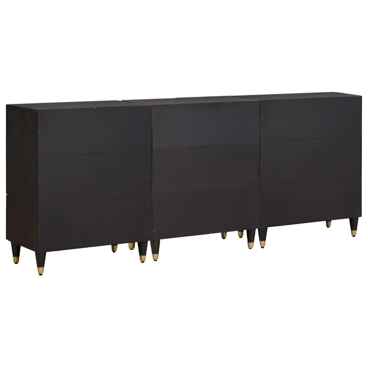vidaXL Σετ Ντουλαπιών Μπάνιου 3 τμχ. 180 x 33 x 75 εκ. Μαύρο
