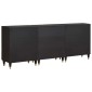vidaXL Σετ Ντουλαπιών Μπάνιου 3 τμχ. 180 x 33 x 75 εκ. Μαύρο
