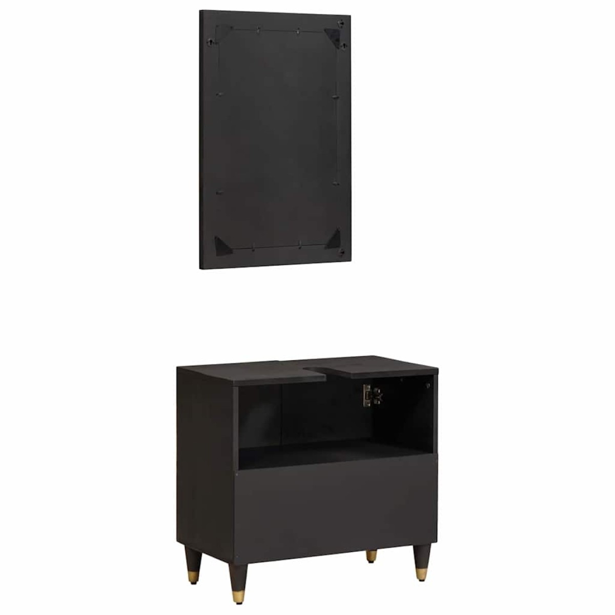 vidaXL Σετ Ντουλαπιών Μπάνιου 2 τμχ. Μαύρο 62 x 33 x 58 εκ.