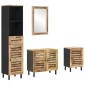 vidaXL Σετ Ντουλαπιών Μπάνιου 4 τμχ. Φυσικό 38 x 33 x 160 εκ.