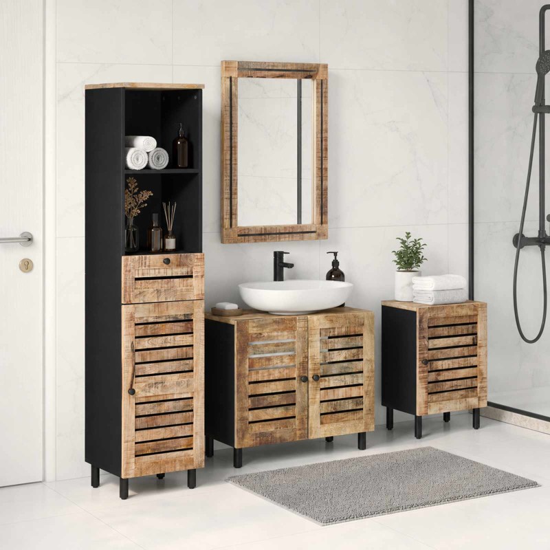 vidaXL Σετ Ντουλαπιών Μπάνιου 4 τμχ. Φυσικό 38 x 33 x 160 εκ.