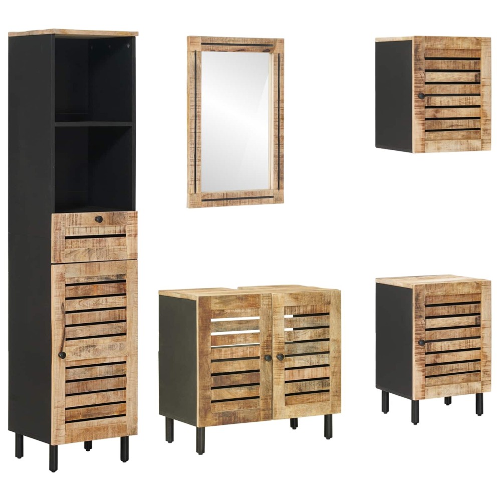 vidaXL Σετ Ντουλαπιών Μπάνιου 5 τμχ. Φυσικό 38 x 33 x 160 εκ.