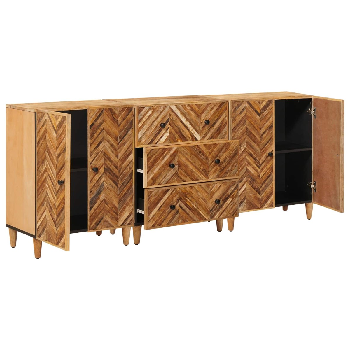 vidaXL Ντουλάπες Αποθήκευσης 3 τμχ. 60 x 33,5 x 75 εκ. Καφέ