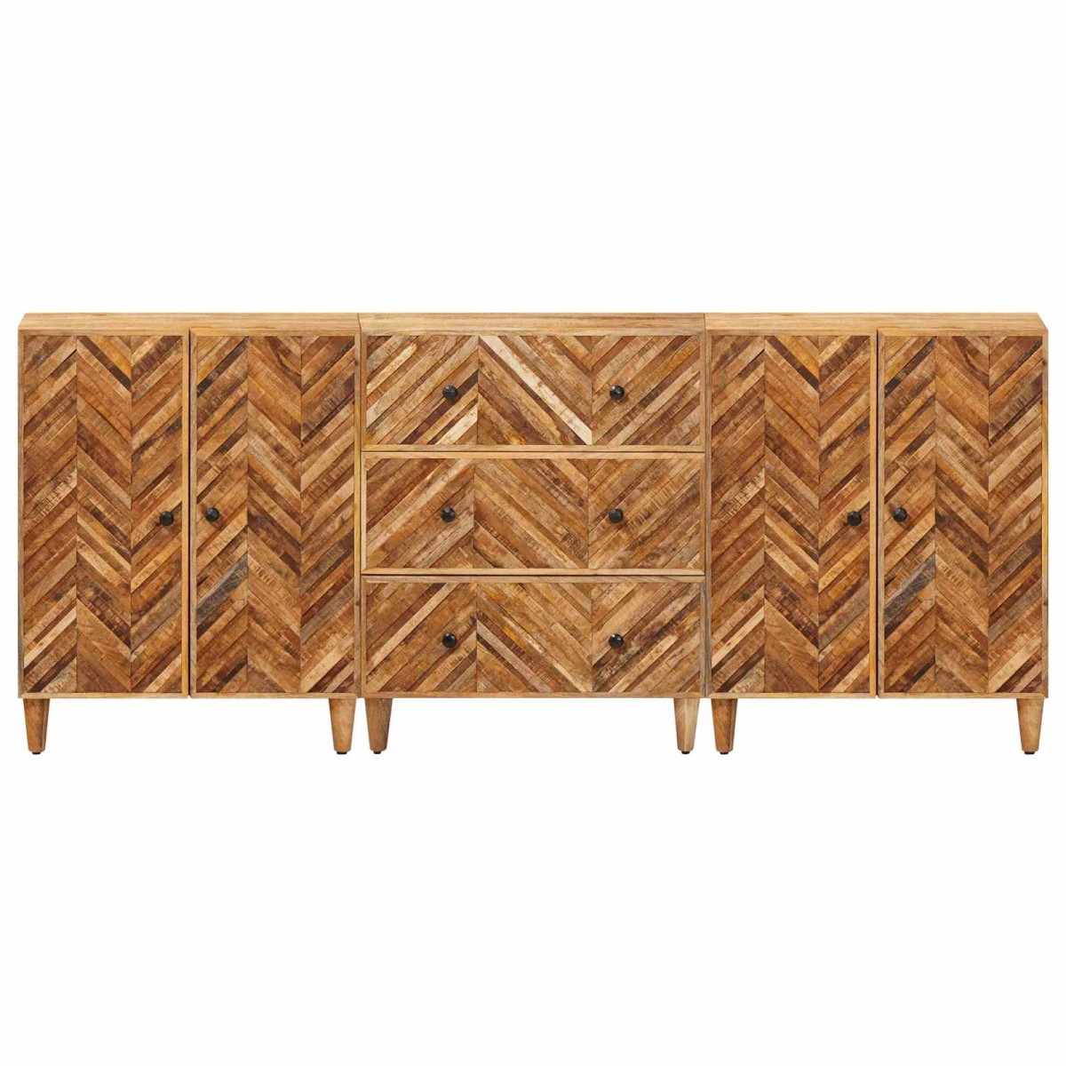 vidaXL Ντουλάπες Αποθήκευσης 3 τμχ. 60 x 33,5 x 75 εκ. Καφέ