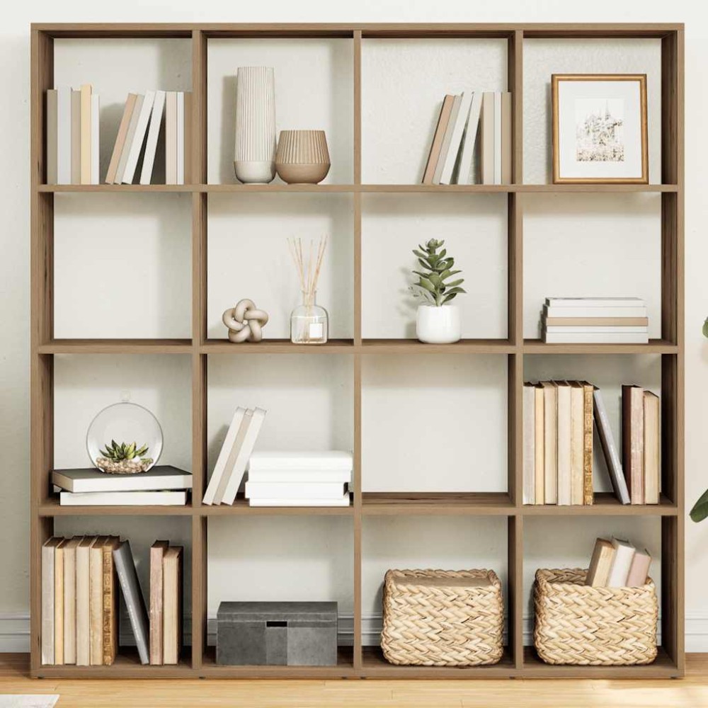 vidaXL Βιβλιοθήκη Αρτισιανή Δρυς 137,5x29x137,5 εκ. Επεξεργασμένο Ξύλο