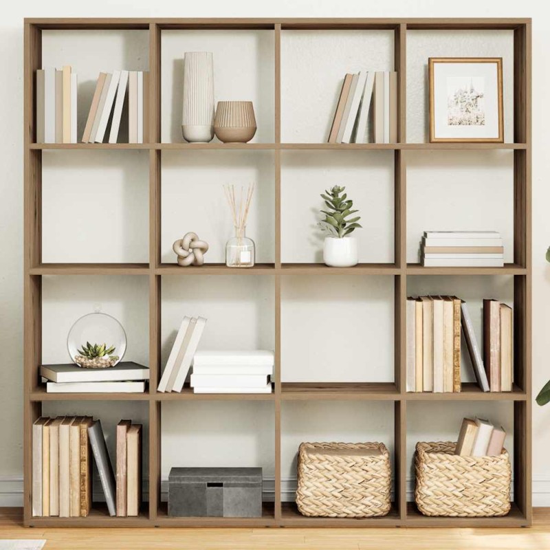 vidaXL Βιβλιοθήκη Αρτισιανή Δρυς 137,5x29x137,5 εκ. Επεξεργασμένο Ξύλο