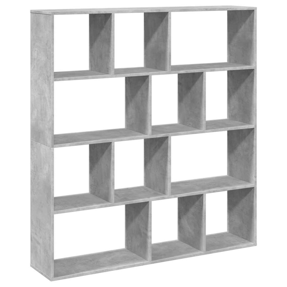 vidaXL Βιβλιοθήκη Γκρι Σκυροδέματος 132x29x141,5εκ. Επεξεργασμένο Ξύλο
