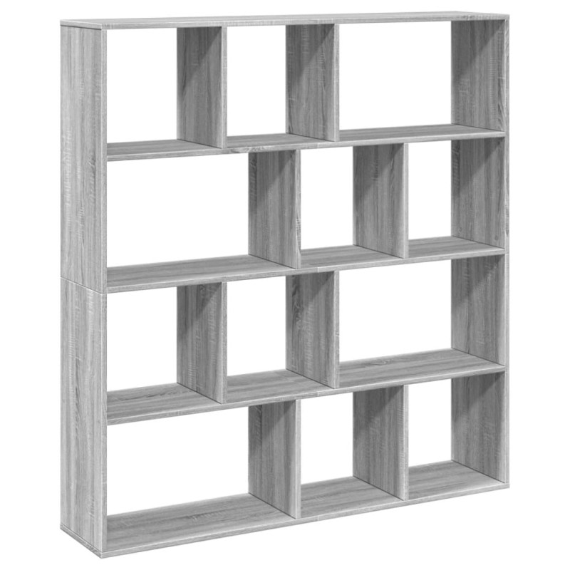 vidaXL Βιβλιοθήκη Γκρι Sonoma 132x29x141,5 εκ. από Επεξεργασμένο Ξύλο