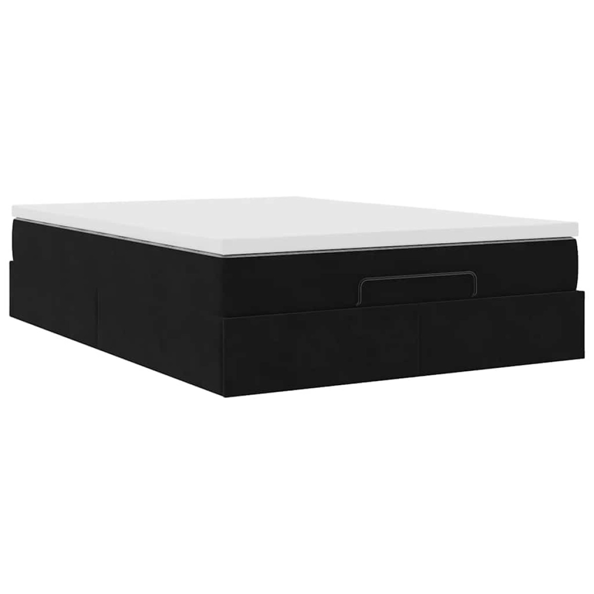 vidaXL Κρεβάτι-Μονό κρεβάτι με στρώμα Μαύρο 140x200 εκ. Βελούδο