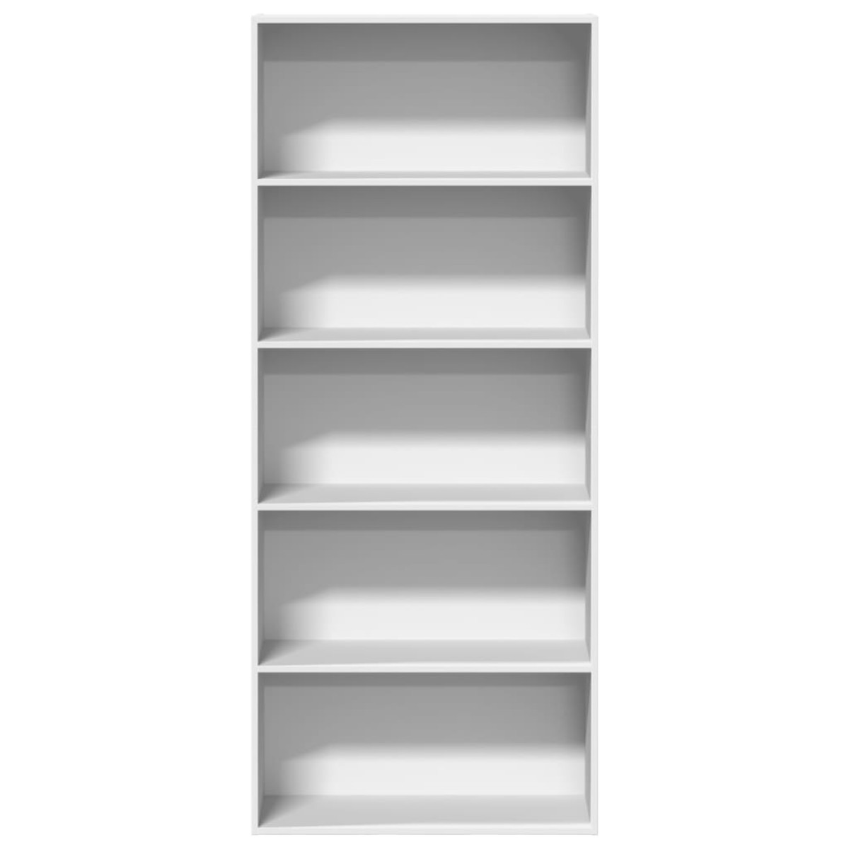vidaXL Βιβλιοθήκη με 5 Ράφια Λευκή 80x30x189 εκ. Επεξεργασμένο Ξύλο