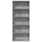 ντουλάπι βιβλίων vidaXL Γκρι μπετόν 80x30x189 cm Κατασκευασμένο ξύλο