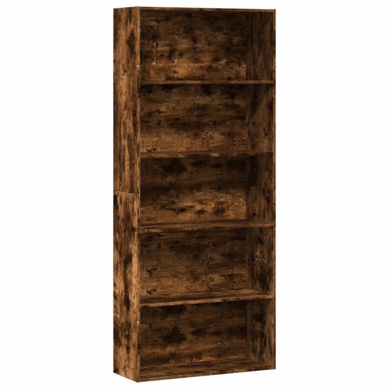 vidaXL Ντουλάπι βιβλίων καπνιστή δρυς 80x30x189 cm Κατασκευασμένο ξύλο