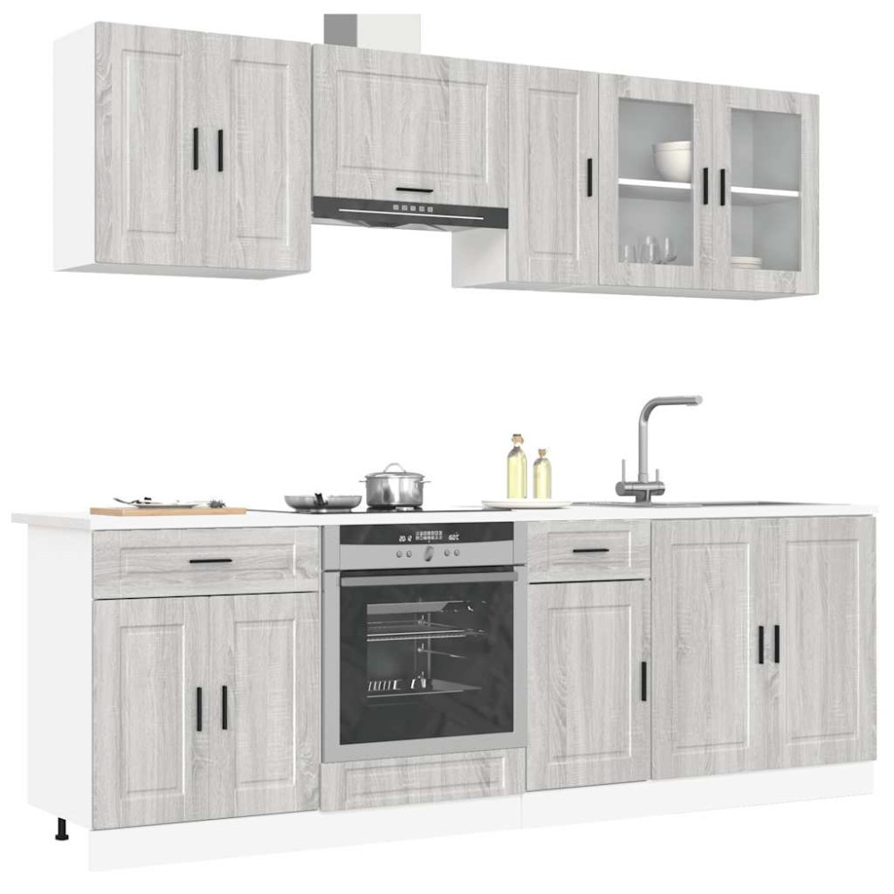 vidaXL Σετ Ντουλάπια Κουζίνας 8 Τεμαχίων Kalmar Επεξεργασμένο Ξύλο