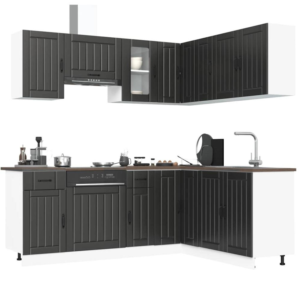 vidaXL Σετ Ντουλάπια Κουζίνας 11 Τεμαχίων Kalmar Επεξεργασμένο Ξύλο