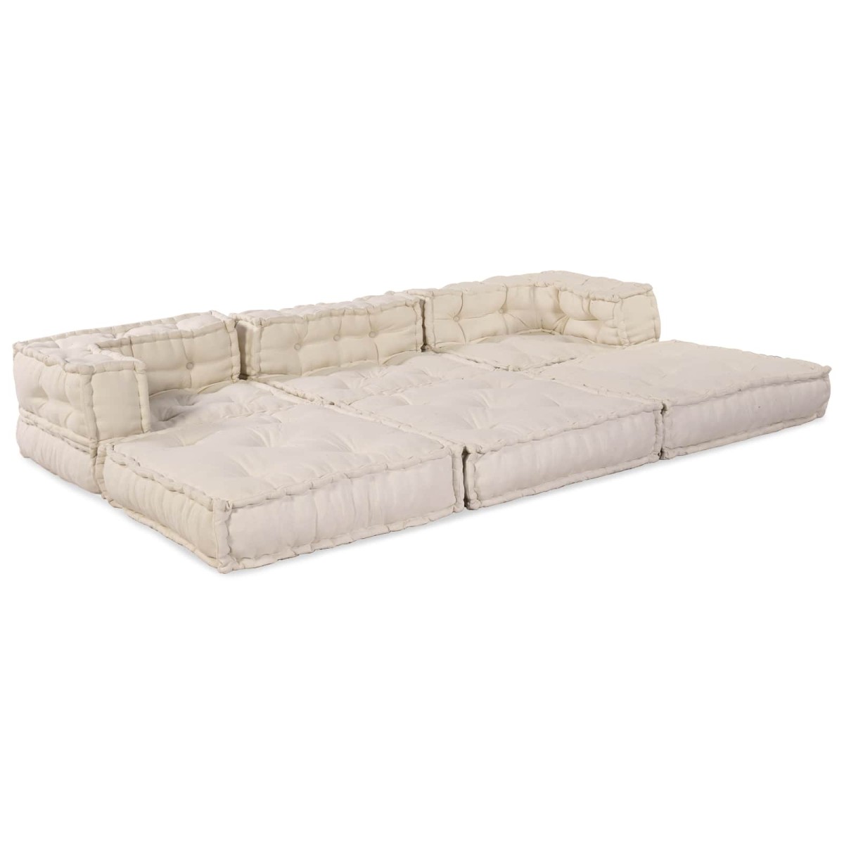 vidaXL Μονάδα Μοντέρνου Καναπέ Ύφασμα Κρεμ 210 x 70 x 56 εκ.