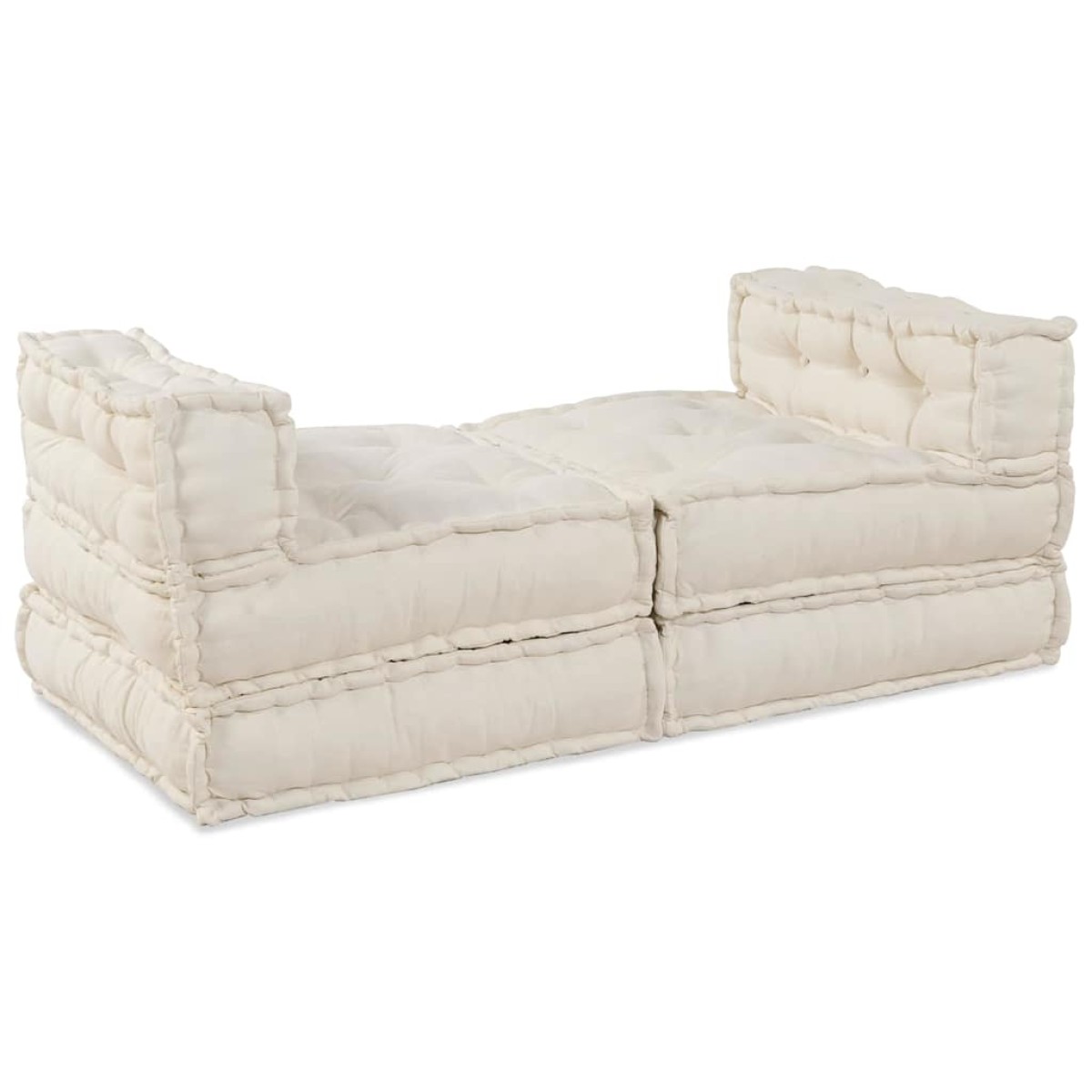 vidaXL Μονάδα Μοντέρνου Καναπέ Ύφασμα Κρεμ 210 x 140 x 56 εκ.