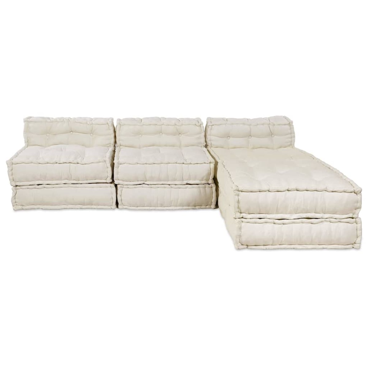 vidaXL Μονάδα Μοντέρνου Καναπέ Ύφασμα Κρεμ 210 x 140 x 56 εκ.