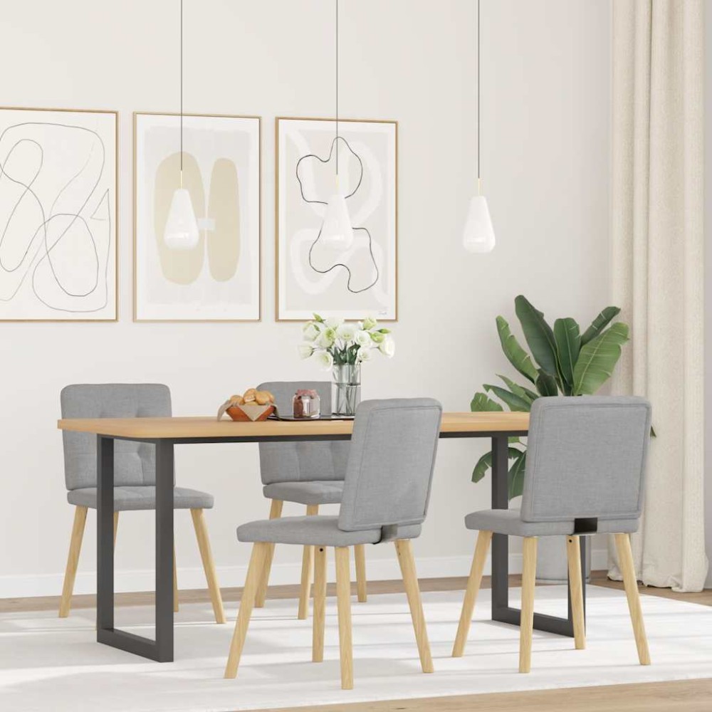 vidaXL Καρέκλες τραπεζαρίας 4 τεμ Cloud Grey Fabric