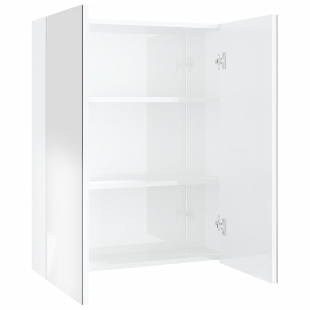 vidaXL Ντουλάπι Μπάνιου με Καθρέφτη 60x15x75 εκ. Λαμπερό Λευκό από MDF