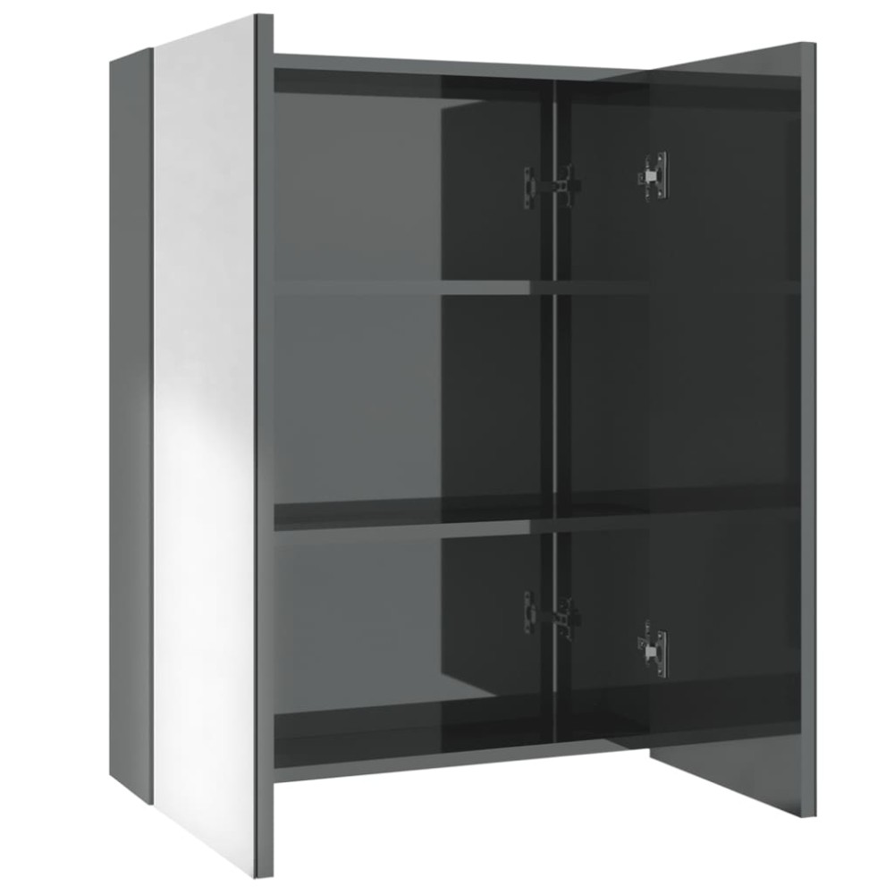 vidaXL Ντουλάπι Μπάνιου με Καθρέφτη Γκρι 60 x 15 x 75 εκ. από MDF
