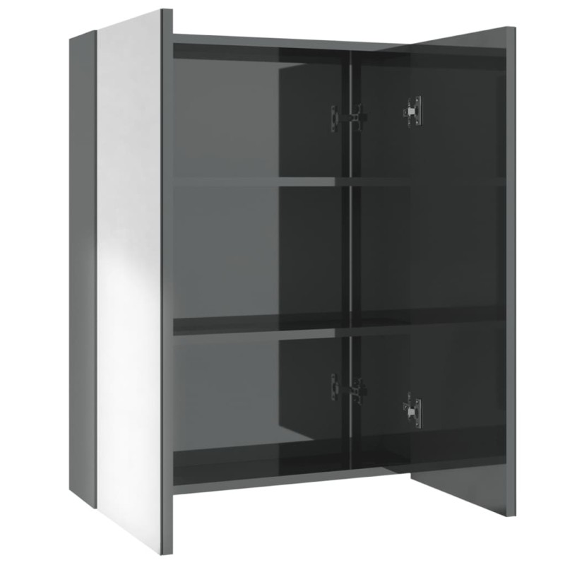vidaXL Ντουλάπι Μπάνιου με Καθρέφτη Γκρι 60 x 15 x 75 εκ. από MDF