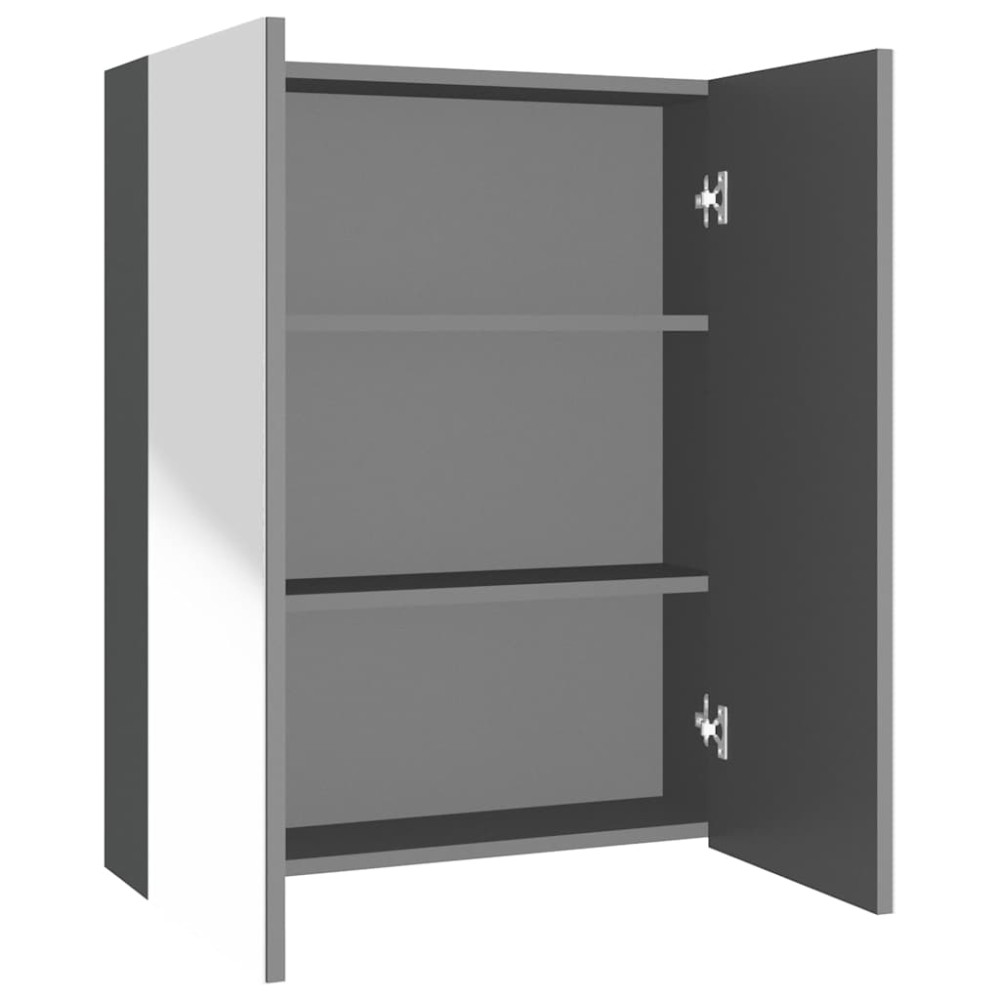 vidaXL Ντουλάπι Μπάνιου με Καθρέφτη Ανθρακί 60 x 15 x 75 εκ. από MDF