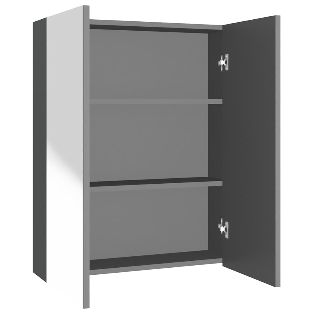 vidaXL Ντουλάπι Μπάνιου με Καθρέφτη Ανθρακί 60 x 15 x 75 εκ. από MDF