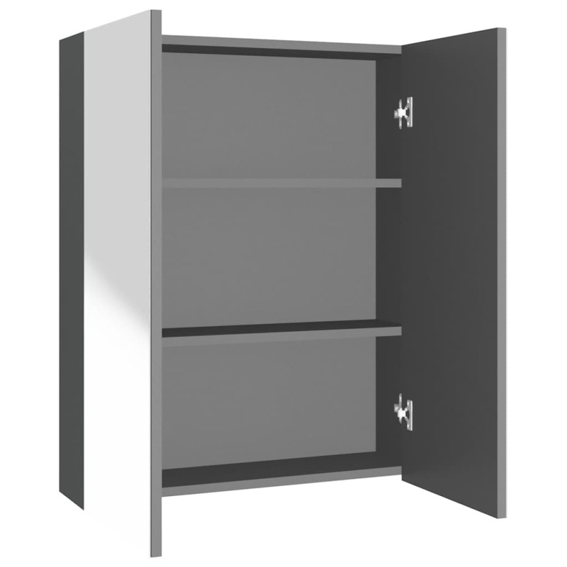 vidaXL Ντουλάπι Μπάνιου με Καθρέφτη Ανθρακί 60 x 15 x 75 εκ. από MDF