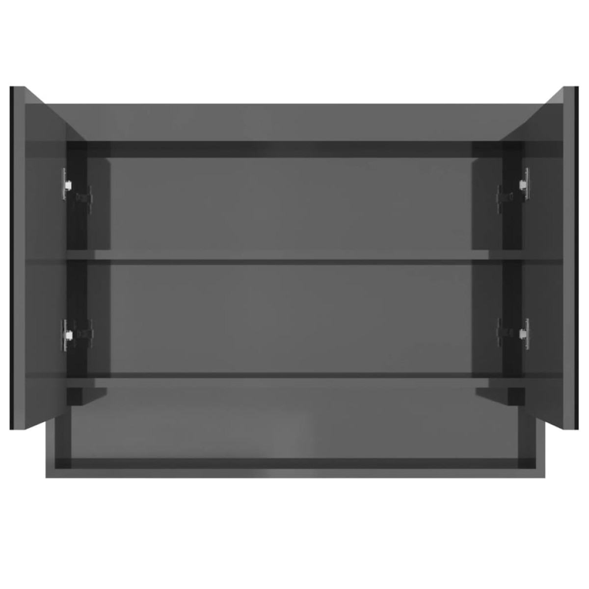 vidaXL Ντουλάπι Μπάνιου με Καθρέφτη 80x15x60 εκ. Λαμπερό Γκρι από MDF