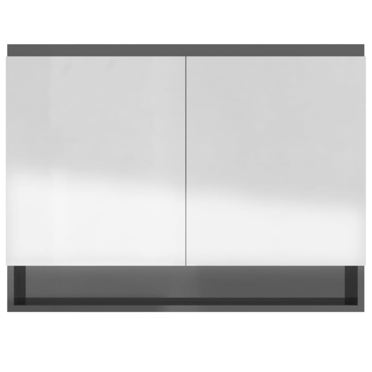 vidaXL Ντουλάπι Μπάνιου με Καθρέφτη 80x15x60 εκ. Λαμπερό Γκρι από MDF