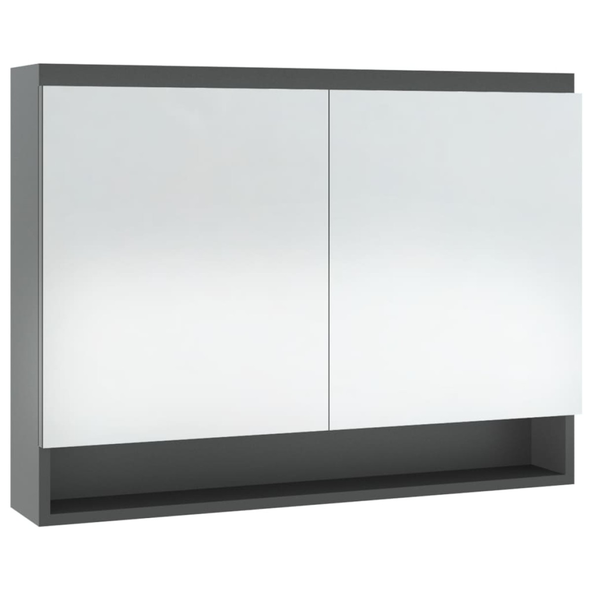 vidaXL Ντουλάπι Μπάνιου με Καθρέφτη 80x15x60 εκ. Γκρι από MDF