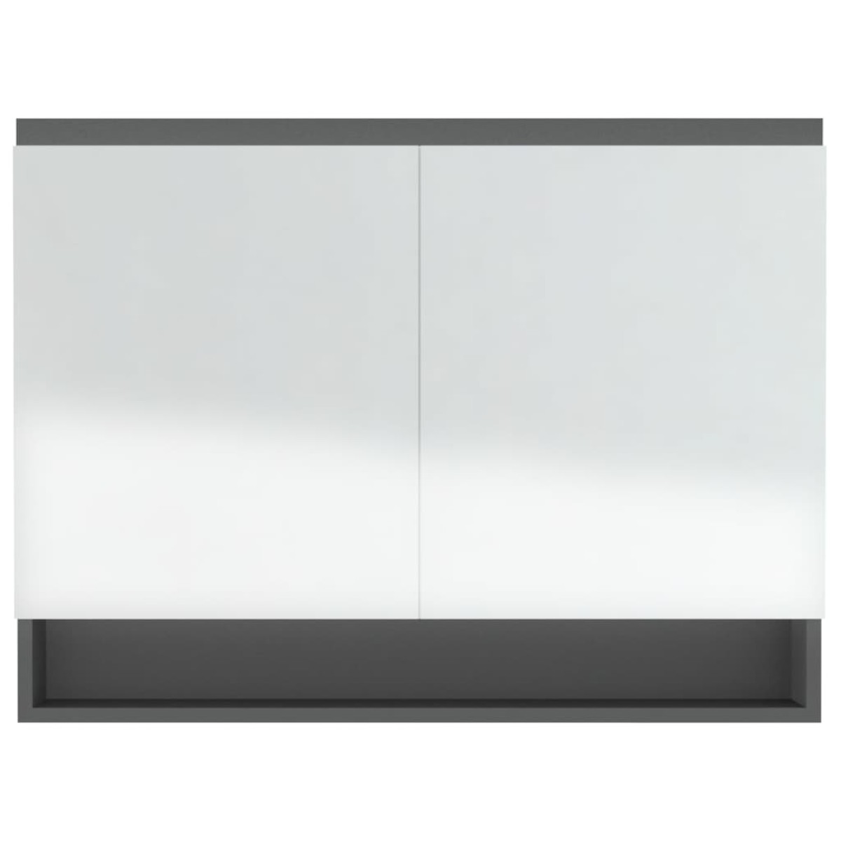 vidaXL Ντουλάπι Μπάνιου με Καθρέφτη 80x15x60 εκ. Γκρι από MDF