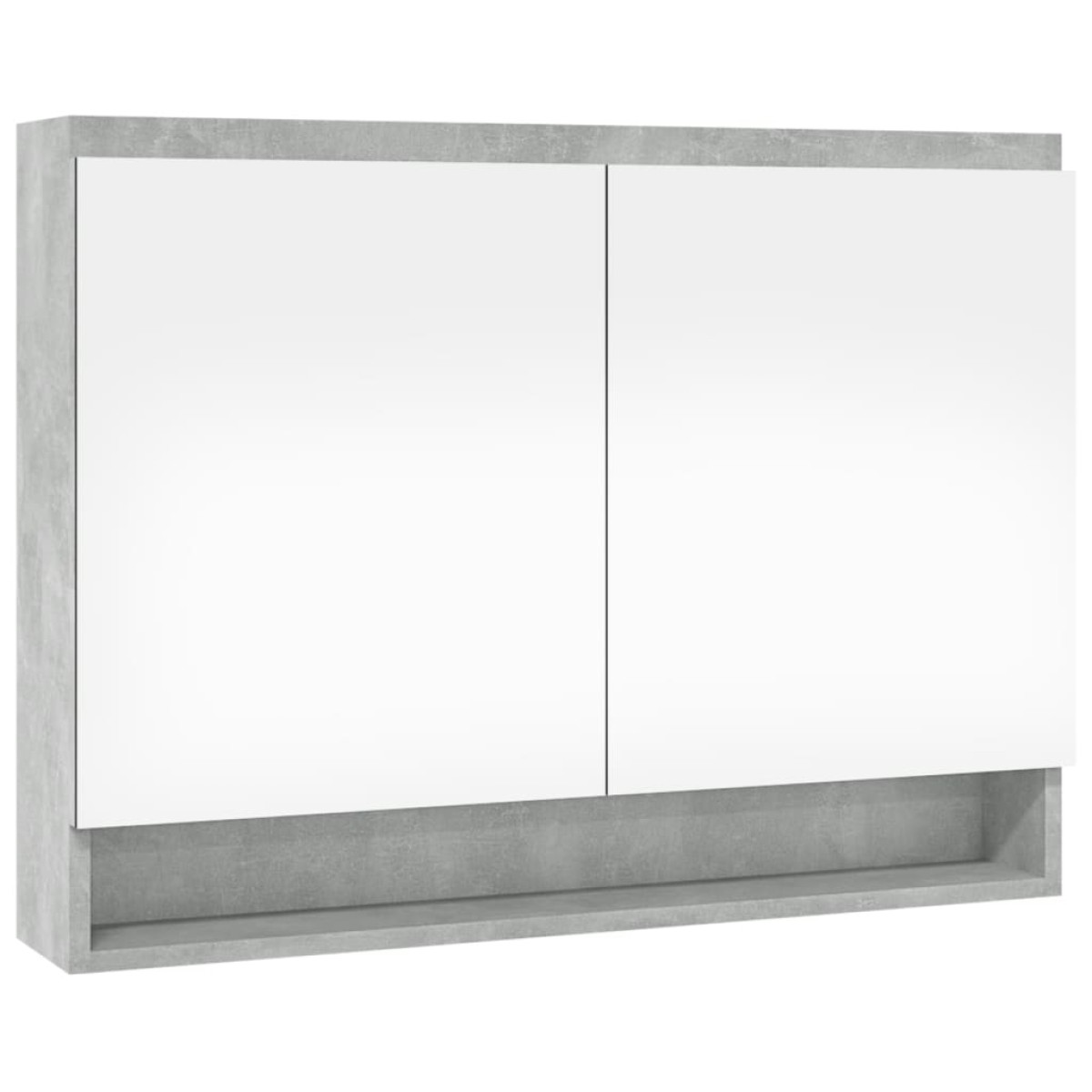 vidaXL Ντουλάπι Μπάνιου με Καθρέφτη 80x15x60 εκ. Γκρι Σκυρ. από MDF