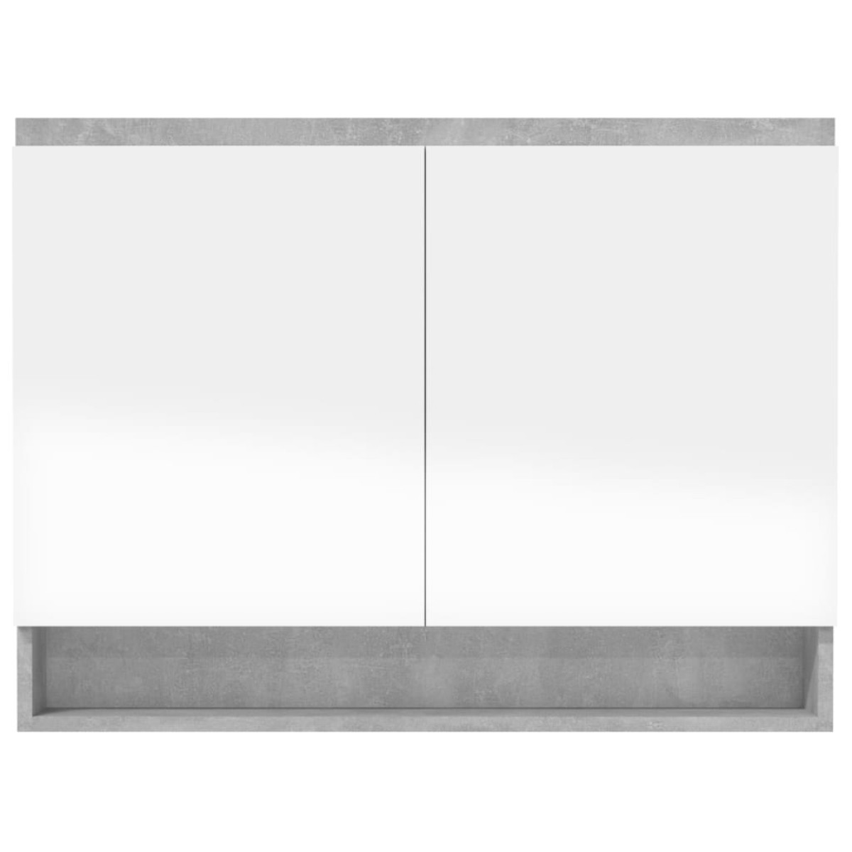 vidaXL Ντουλάπι Μπάνιου με Καθρέφτη 80x15x60 εκ. Γκρι Σκυρ. από MDF