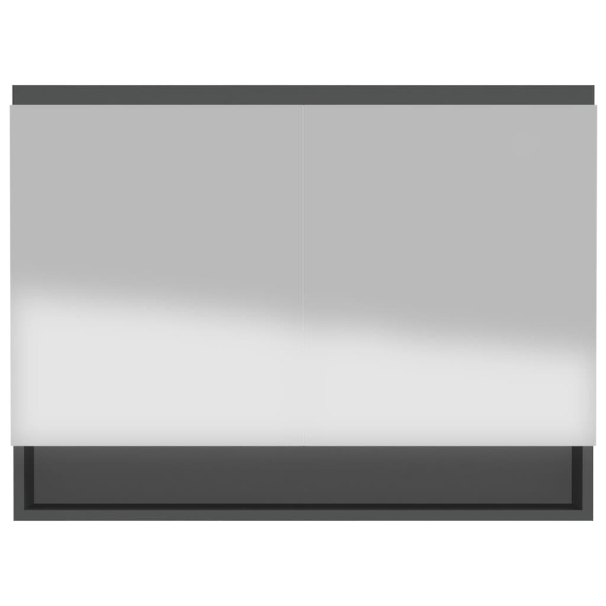 vidaXL Ντουλάπι Μπάνιου με Καθρέφτη 80x15x60 εκ. Ανθρακί από MDF