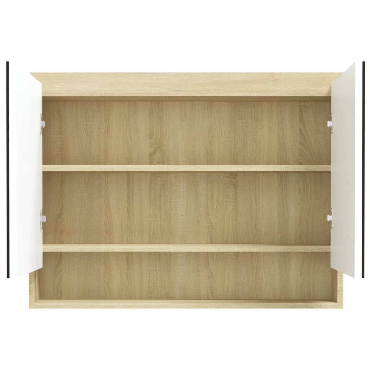 vidaXL Ντουλάπι Μπάνιου με Καθρέφτη 80x15x60 εκ. Λευκό/Δρυς από MDF