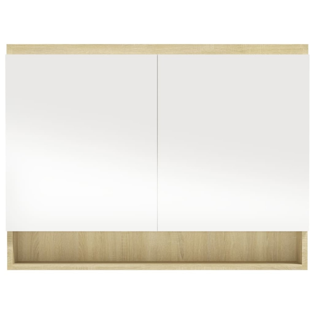 vidaXL Ντουλάπι Μπάνιου με Καθρέφτη 80x15x60 εκ. Λευκό/Δρυς από MDF