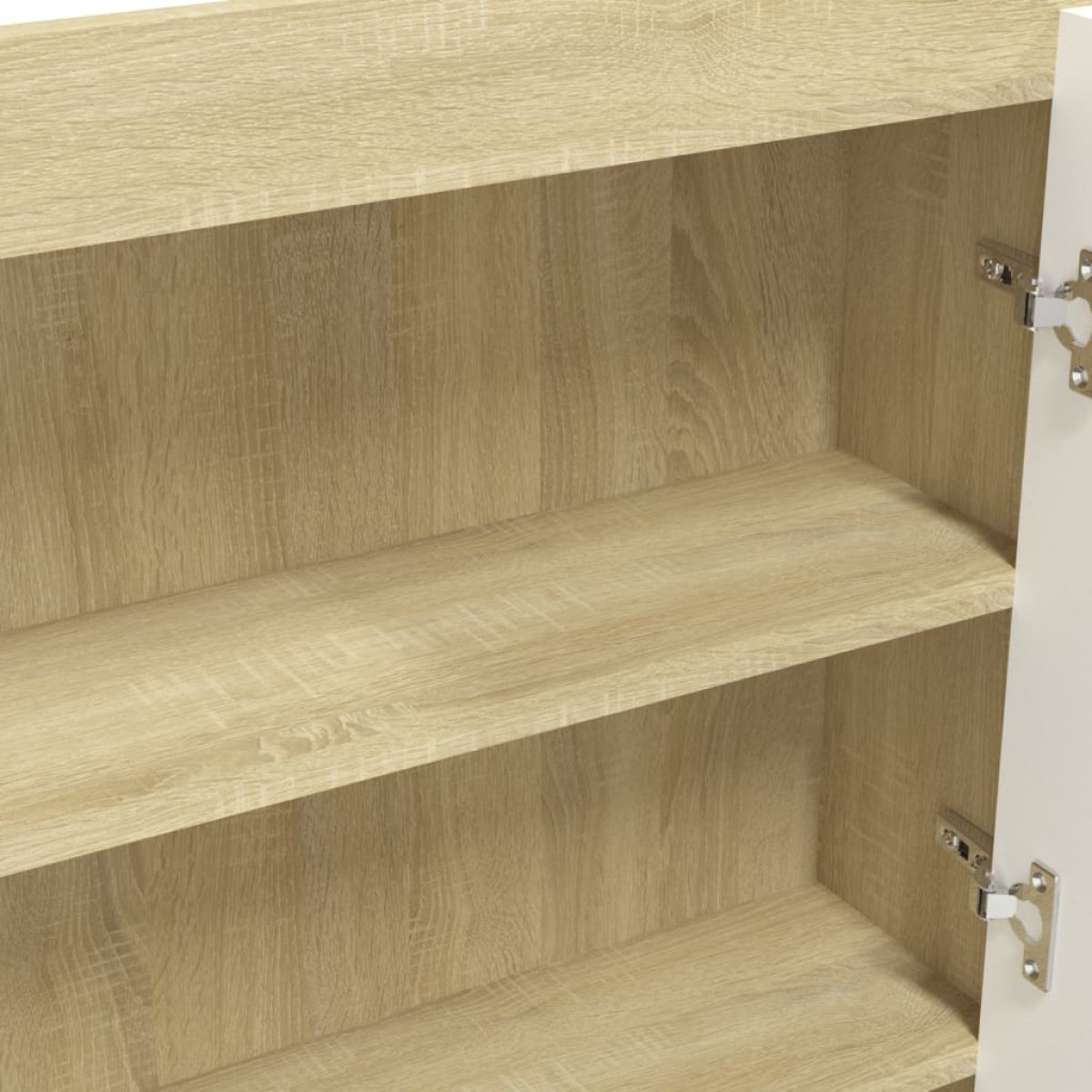 vidaXL Ντουλάπι Μπάνιου με Καθρέφτη 80x15x60 εκ. Λευκό/Δρυς από MDF