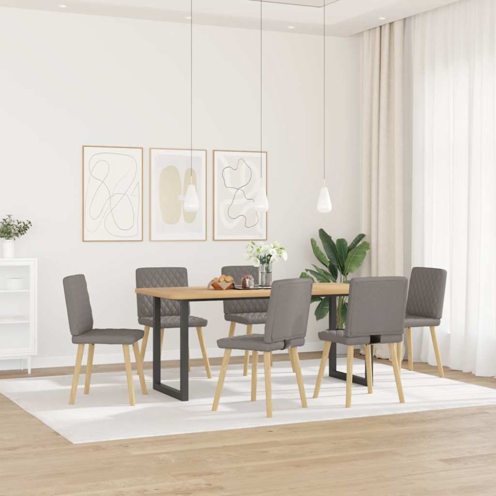 vidaXL Καρέκλες Τραπεζαρίας 6 τεμ. Χρώμα Taupe Υφασμάτινες