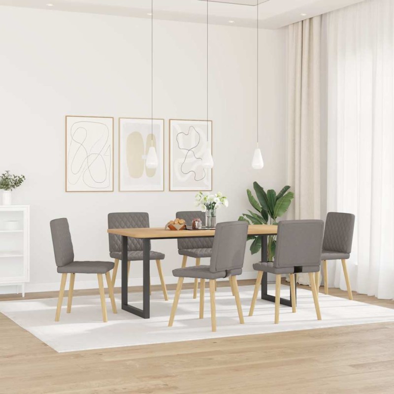 vidaXL Καρέκλες Τραπεζαρίας 6 τεμ. Χρώμα Taupe Υφασμάτινες