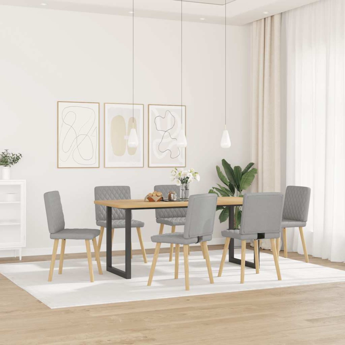 vidaXL Καρέκλες τραπεζαρίας 6 τεμ Cloud Grey Fabric